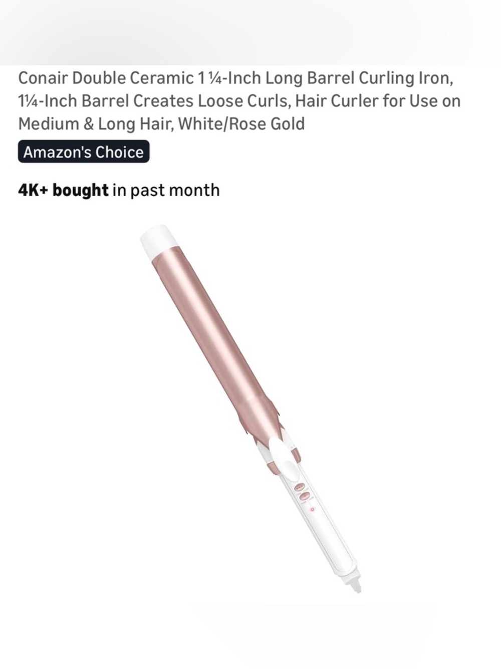 Conair 1 ¼- extra long barrel Curling Iron